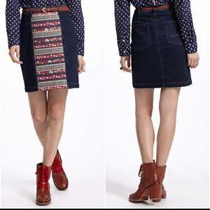 Holding Horse anthropologie ribbon row denim pencil skirt in Size 31